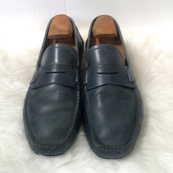 Salvatore Ferragamo Men's Authentic Blue Loafers Size 10.5 - Picture 1 of 9